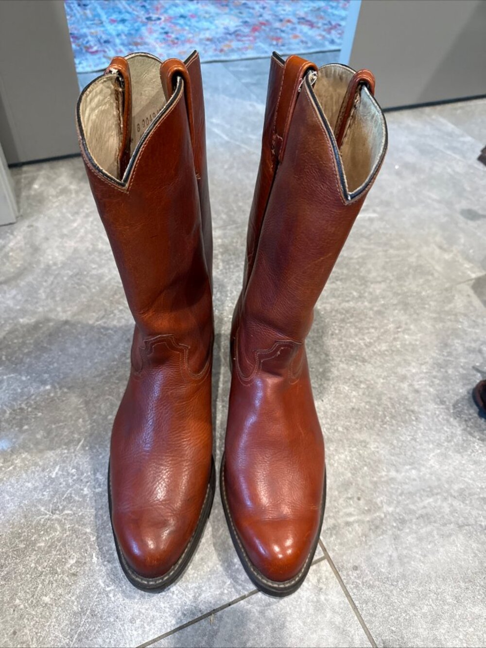 Acme Wellington Brown Leather Cowboy Western Work Boots Men's US 10.52EW